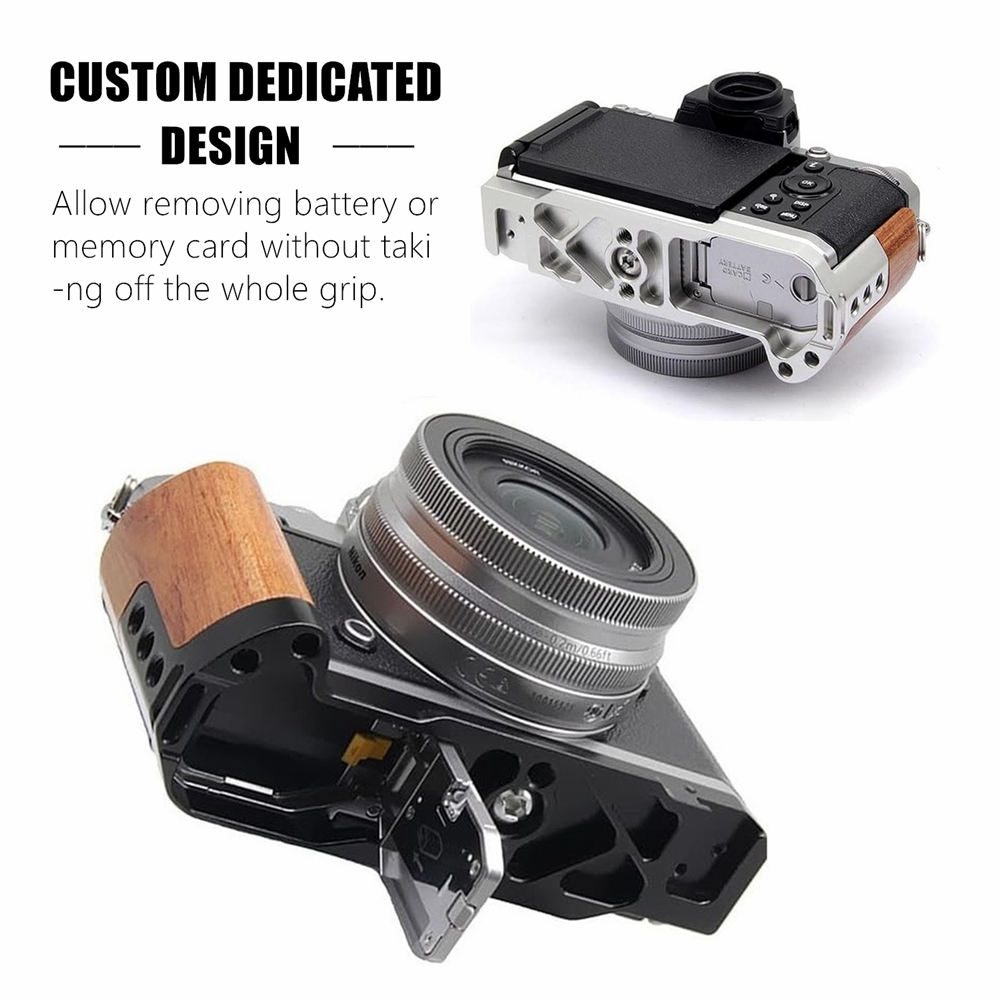 Camera Cold Shoe - Handgriff, L-förmiger Holzgriff für Nikon Zfc-Kamera,