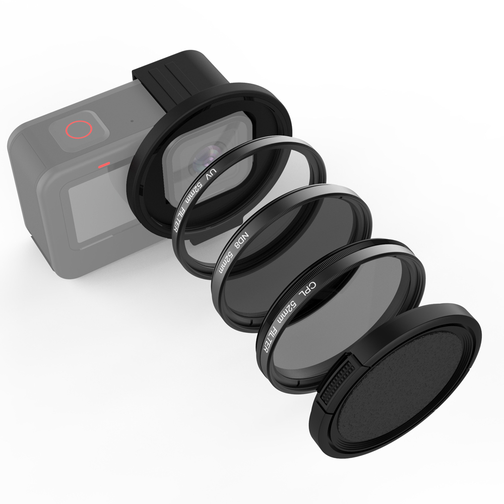 Gopro Action Camera Hero 11 Black - 52 mm Filter-Adapter-Ringschutz CPL ND8 UV-Objektiv