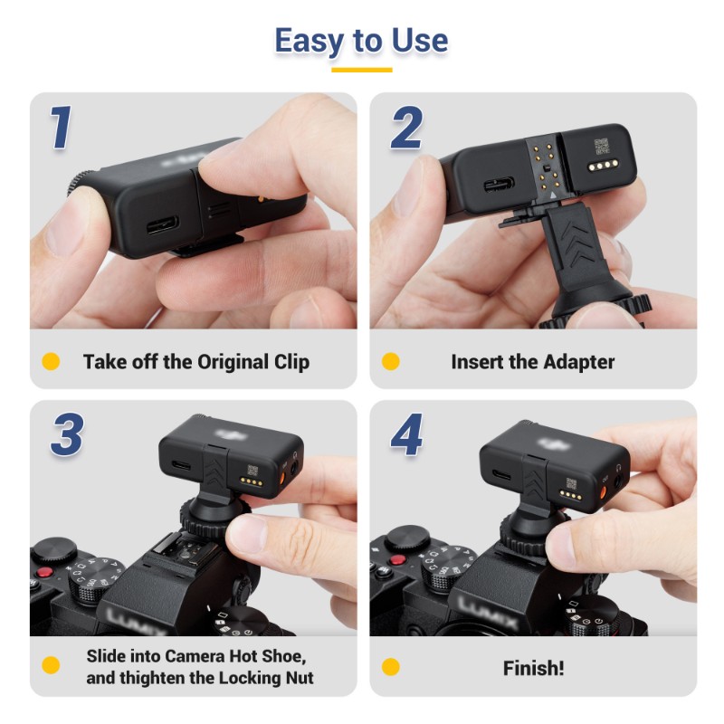 Camera Cold Shoe - ABZZ-Stativgewindeadapter 1/4-20 für DJI Mic Cold