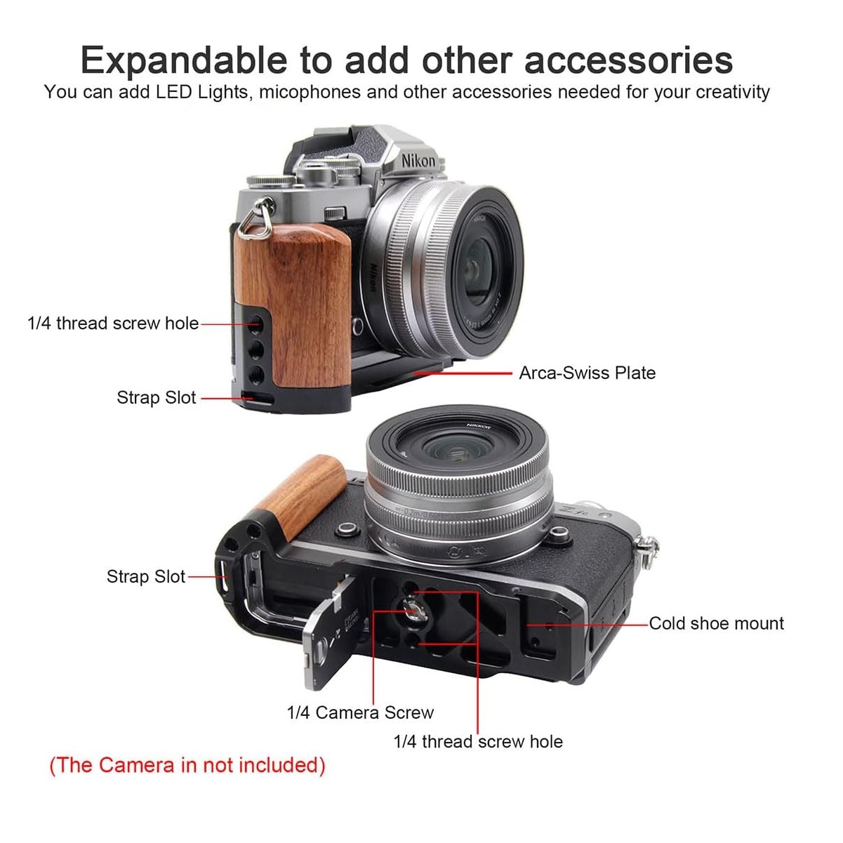 Handgriff, L-förmiger Holzgrif – Camera Cold Shoe Bewertung und Preis
