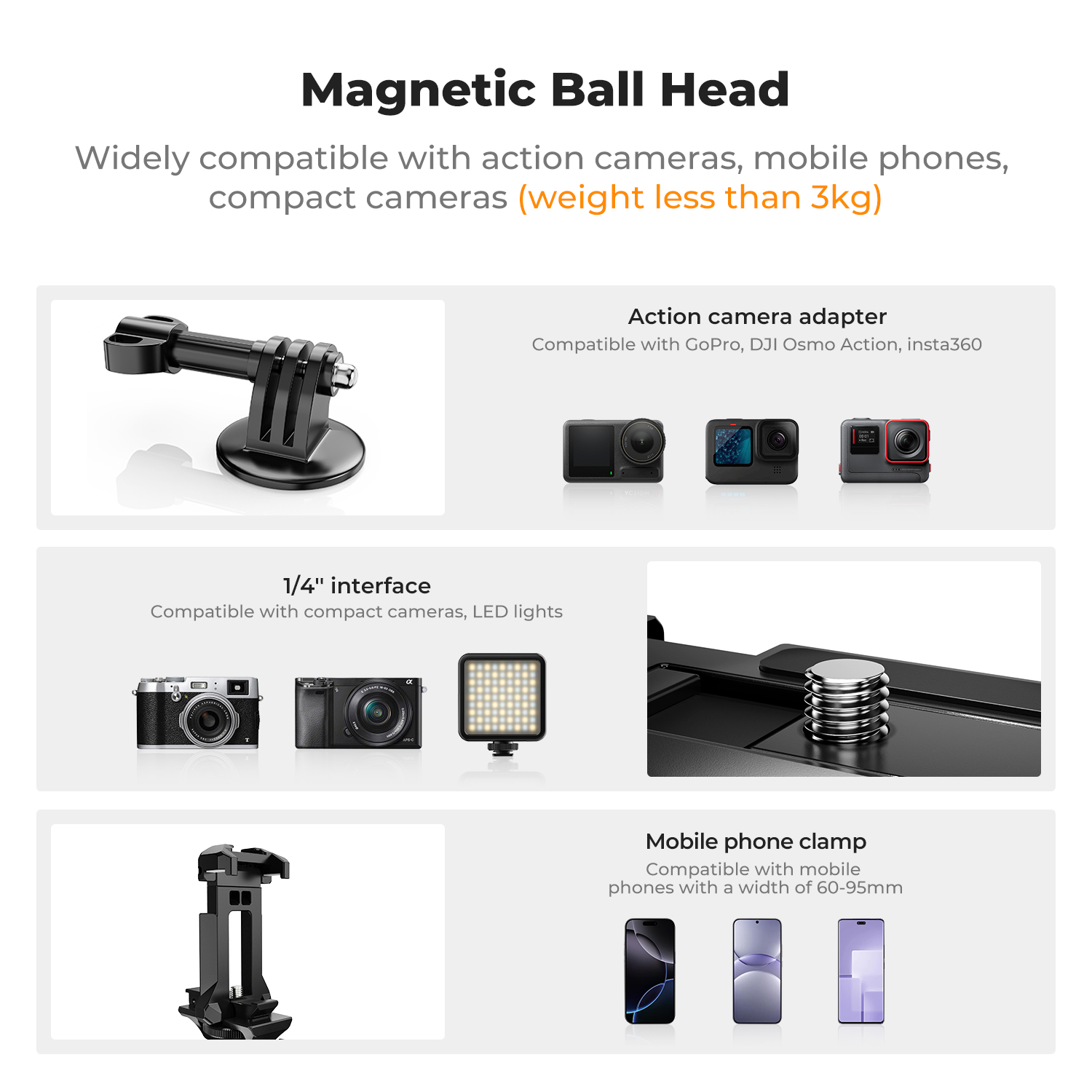 K&F CONCEPT Magnetische Kamera – Gopro Action Camera Hero 11 Black Bewertung und Preis